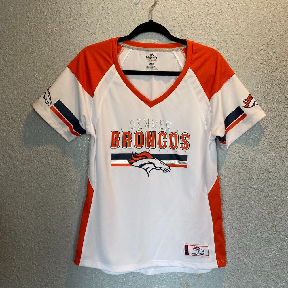 Women's Large Rhinestone Denver Broncos Jersey